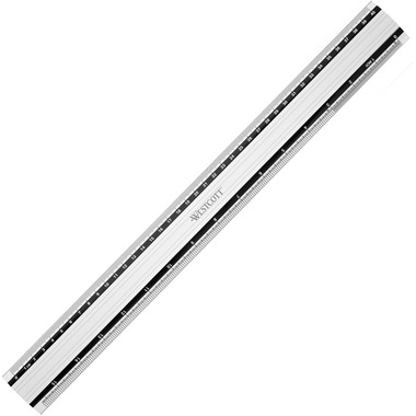 WESTCOTT Aluminium Lineal 40cm E-1019200 cm/inch Scala