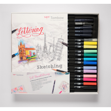 TOMBOW ABT Dual Brush Pen SET 272469051 Geschenkset inkl. A4 Block