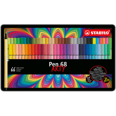 STABILO Fasermaler Pen 68 Arty 6866-031 Metalletui 66 Stück