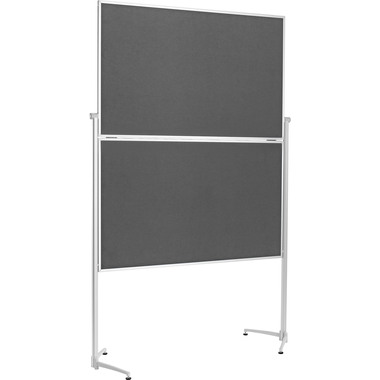 MAGNETOPLAN Design-Moderatorentafel Filz 1151301 grau, klappbar 1200x1500mm
