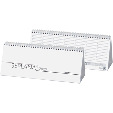 BIELLA Pultkalender Seplana 2027 887371000027U 1W/2S grau ML 29.8x11.7cm
