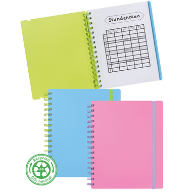 KOLMA Notizbuch PP recycled A5 06.541.20 pink/violet, dotted 7mm 100Bl.