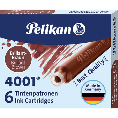 PELIKAN Inchiostro 4001 TP/6 311928 marrone brillante 6 pezzi