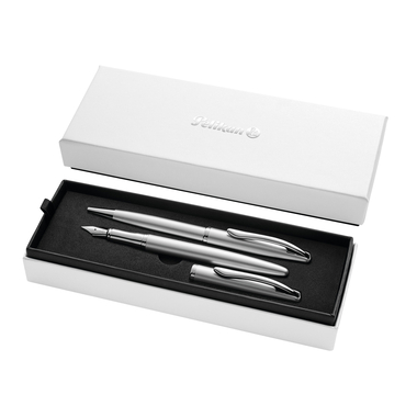 PELIKAN Stylo plume&stylo bille 821919 Jazz Noble Elegance Silber