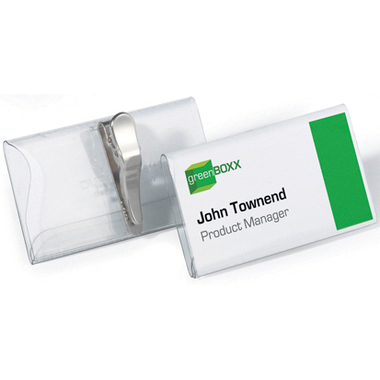 DURABLE Namensschild m. Krokoklemme 811019 transparent, 40x75mm 25 Stk.