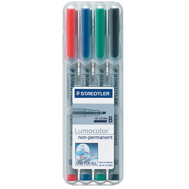 STAEDTLER Lumocolor non-perm. B 312 WP4 4 Farben ass.