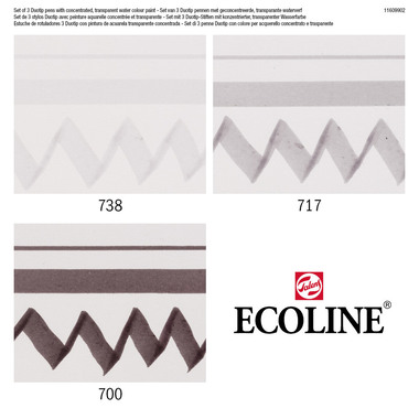 TALENS Ecoline Duotip Set 11609902 nero-griggio 3 pezzi