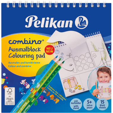 PELIKAN Blocco a diseg.Combino 15x15cm 811231 15 fogli animalse