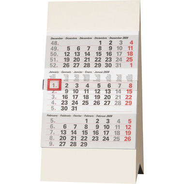 BIELLA Pultkalender Desktop 2026 887021000026U 3M/1S Peak weiss ML 9.7x12cm