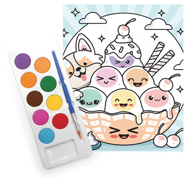 GRAINE CREATIVE Malen nach Zahlen 18x22cm GC-750267 Eiscreme