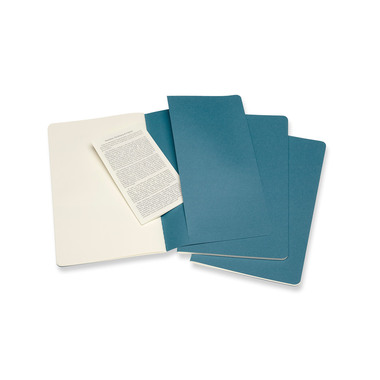 MOLESKINE Notizbuch Karton 3x L/A5 629629 blanko,lebhaftes blau,80 S.
