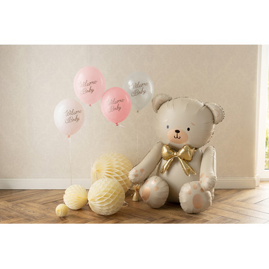 PARTYDECO Ballons 30cm SB14P3420816 Welcome Baby, rose 6 pièces