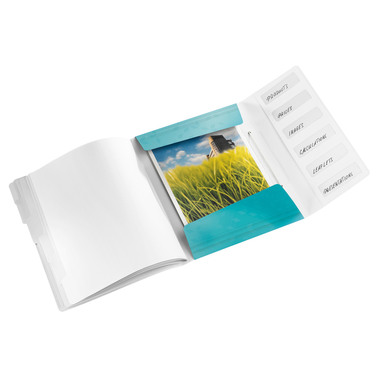 LEITZ Dossier de coll. WOW PP A4 46330051 bleu 6 comp.