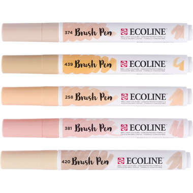 TALENS Ecoline Brush Pen Set 11509941 beige-rosa 5 Stück