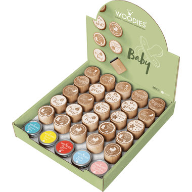 COLOP Woodies Display Baby 151335 25 Stempel, 5 Kissen