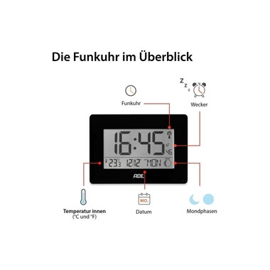 ADE Funkuhr XXL-Ziffern