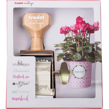 TRODAT Vintage Tampon 158078 Félicitations, 3-colours