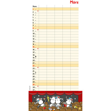 HEYE Familienplaner Sheepworld 2026 22343+26 1M/1S DE 5 Spalten 21x45cm