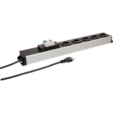 Max Hauri Power Strip Power Line 5 x Type 13 1.5m, Black/Grey