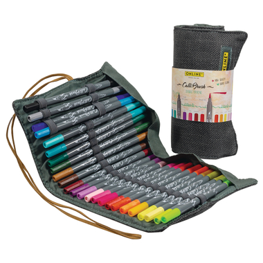 ONLINE Callibrush Pen Double Tip 81463 Roll Pouch, 24 Stück