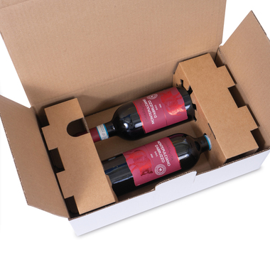 Insert bottle shipping package for 2x 0.75l bottle with bottle height 324mm & Ø85mm