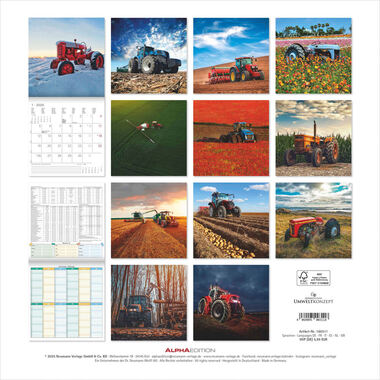 ALPHA EDITION Calendrier 2026 160311 Tracteurs ML 30x30cm