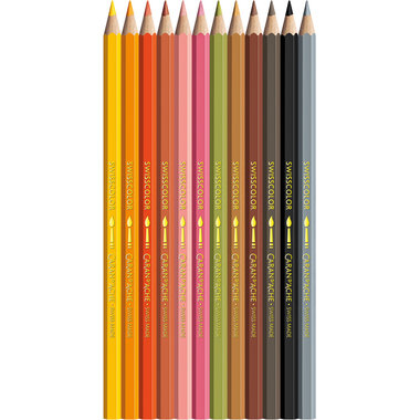 CARAN D'ACHE Farbstifte Swisscolor 1285.803 Kawaii Cute Animals 12 Stk.