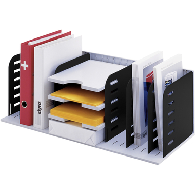 STYRO Ablagesystem styrorac 282-03407.98 schwarz/grau 8 Wände./3 Tab.