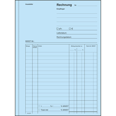 FAVORIT Formularbuch Rechnungen A5 9211 OK Durchschreibepapier 50x2 Blatt