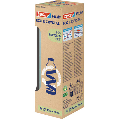 TESA Tesafilm eco&crystal 10mx19mm 59043-00000 Nastro adesivo 8 pezzi