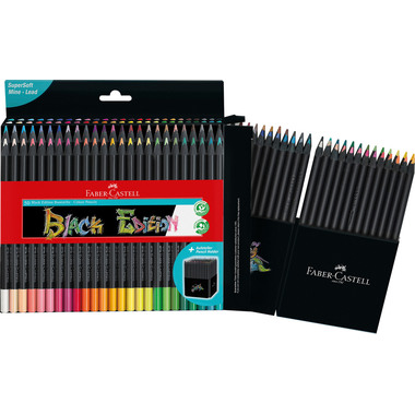 FABER-CASTELL Farbstifte Black Edition 116450 Kartonetui 50er
