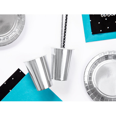PARTYDECO Gobelets 220ml KPP35018EU1 argent 6 pièces
