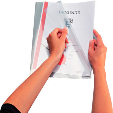 LEITZ Sichtmappen Premium A4 41530025 rot, 0,15mm 100 Stück