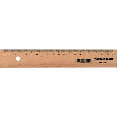 DUX Holzlineal 20cm 9062 unlackiert