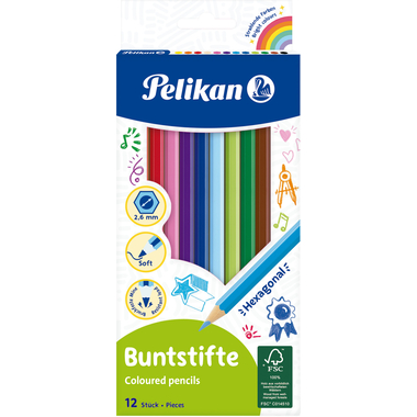 PELIKAN Buntstifte sechseckig 724005 12 Farben