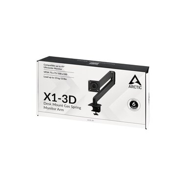 Arctic Cooling Supports de table X1-3D jusqu’à 10 kg – Noir, Noir mat