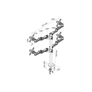 NEOMOUNTS Desk Mount FPMA-D935D4 up to 10 kg – Black