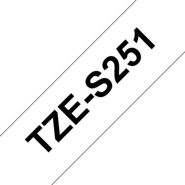 PTOUCH Nastro, strong/adh.nero/bianco TZe-S251 PT-300 24 mm