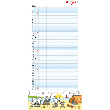 HEYE Familienplaner Sheepworld 2026 22343+26 1M/1S DE 5 Spalten 21x45cm