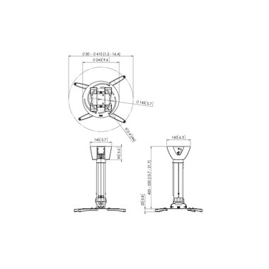 Vogel's Deckenhalterung PPC 2540 Silber