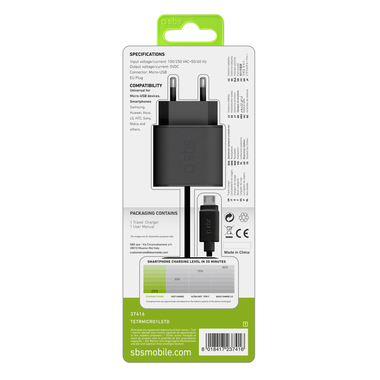 Reiseladegerät Micro USB mit europäischem Stecker