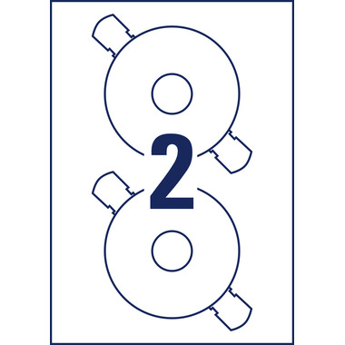 AVERY ZWECKFORM Etiquettes CD Classic 117mm L6043-100 ILK A4, blanc 100fl./2pc.