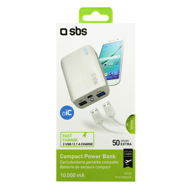 Power bank con ricarica rapida e 10000 mAh