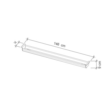 APOLLO Kabelwanne 146cm VCK18/G graphit, für 180-200cm Tisch