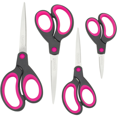 RAPESCO Schere Soft-Grip 1575 4 Stück pink