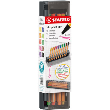 STABILO Fineliner Point 88 0.4mm 8810-5 Klicketui 10 Stück