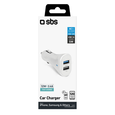 Car charger with double USB socket