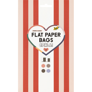 FOLIA Papierbeutel 42129 Stripes Classic, ass. 8 Stück