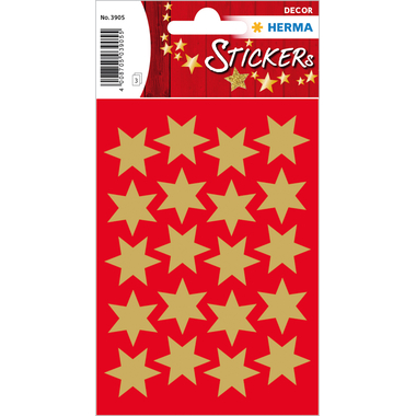 HERMA Sticker Sterne 21mm 3905 gold 60 Stück/3 Blatt
