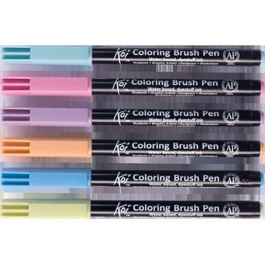 SAKURA Brush Pen Koi POXBR6H Set Earth 6 pièces